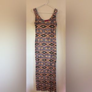 boohoo maxi dress, orange black pink grey summer spring comfort dress